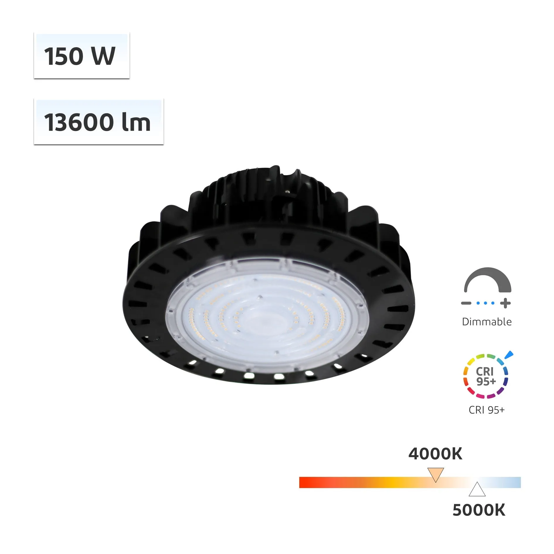 CRI-MAX CRI 95  150W High Bay UFO LED Light 4000K 5000K