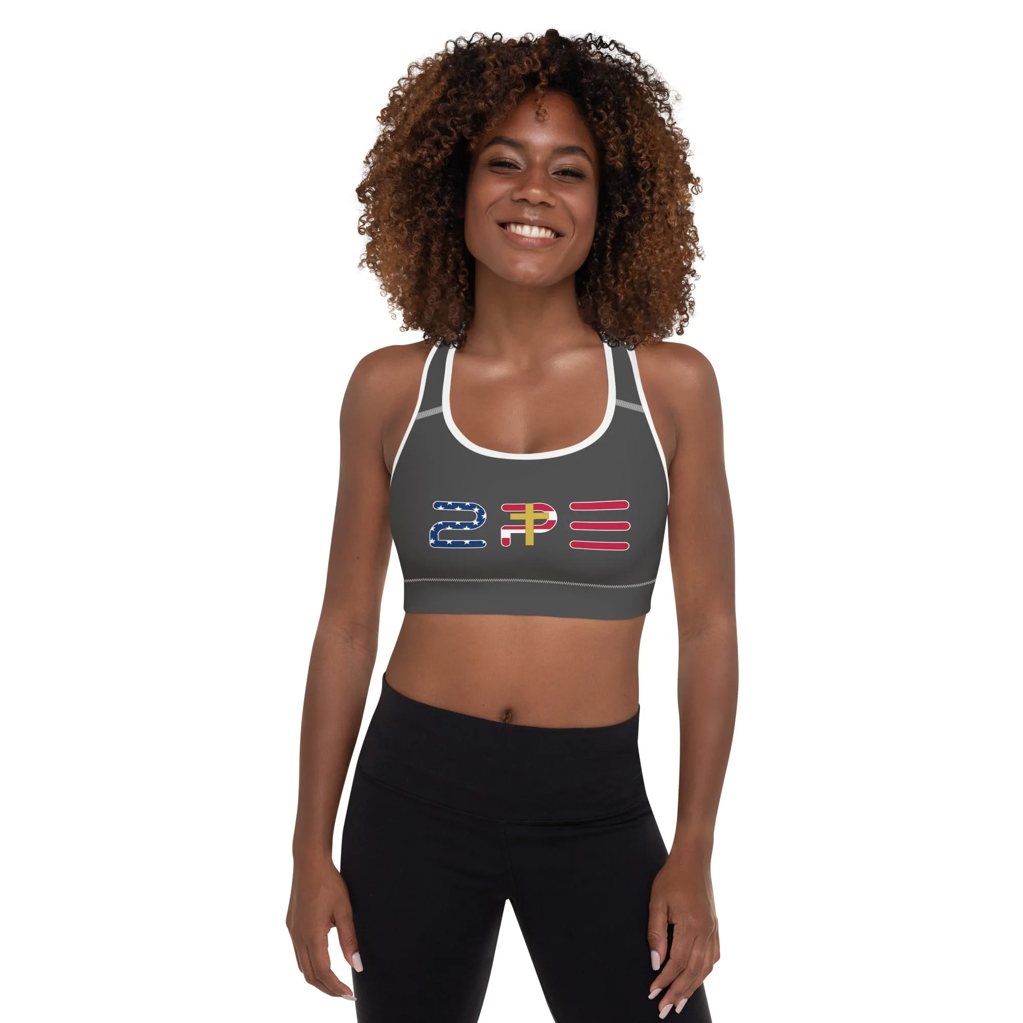 Cross and Flag Sports Bra