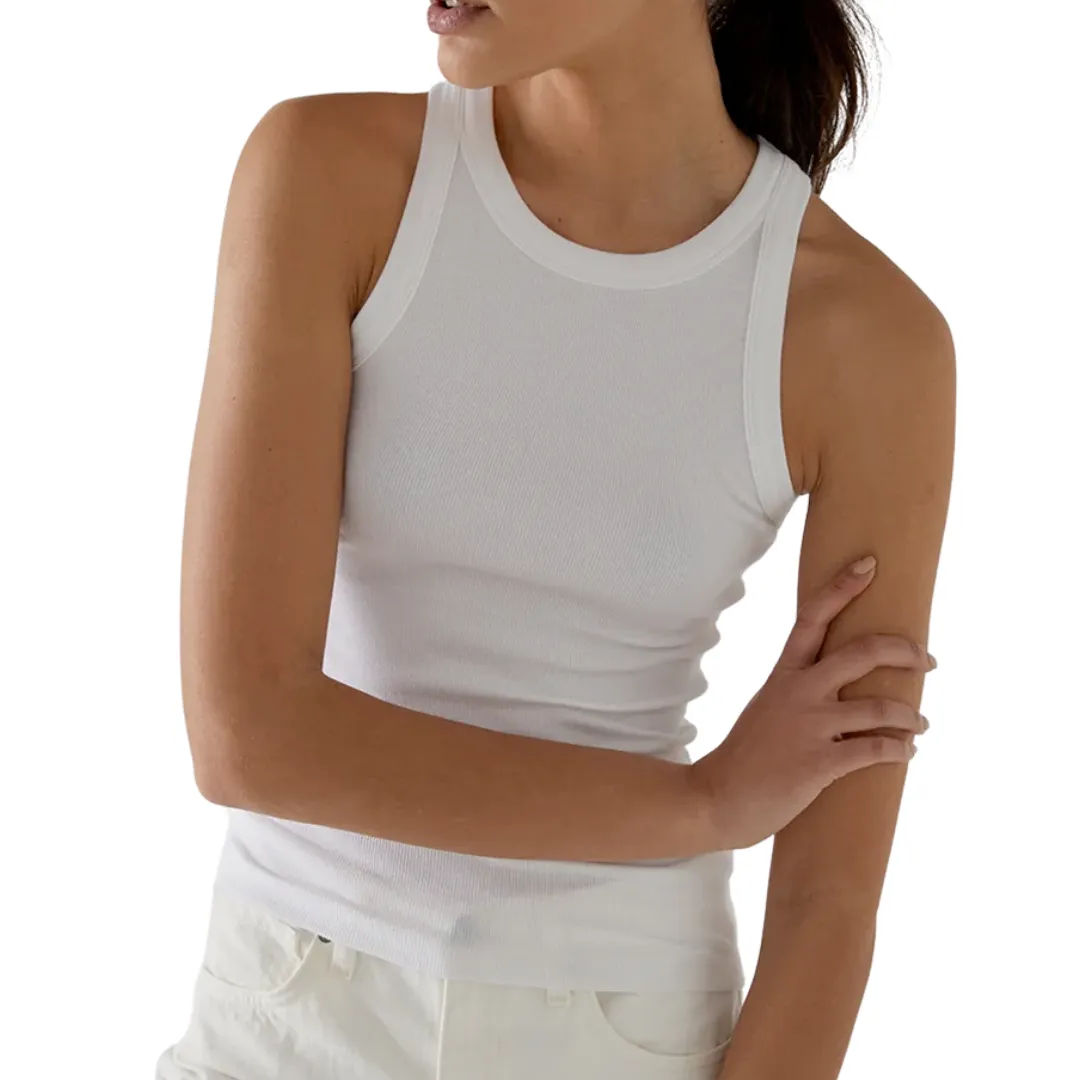 Cruz Modal Ribbed Tank (White)