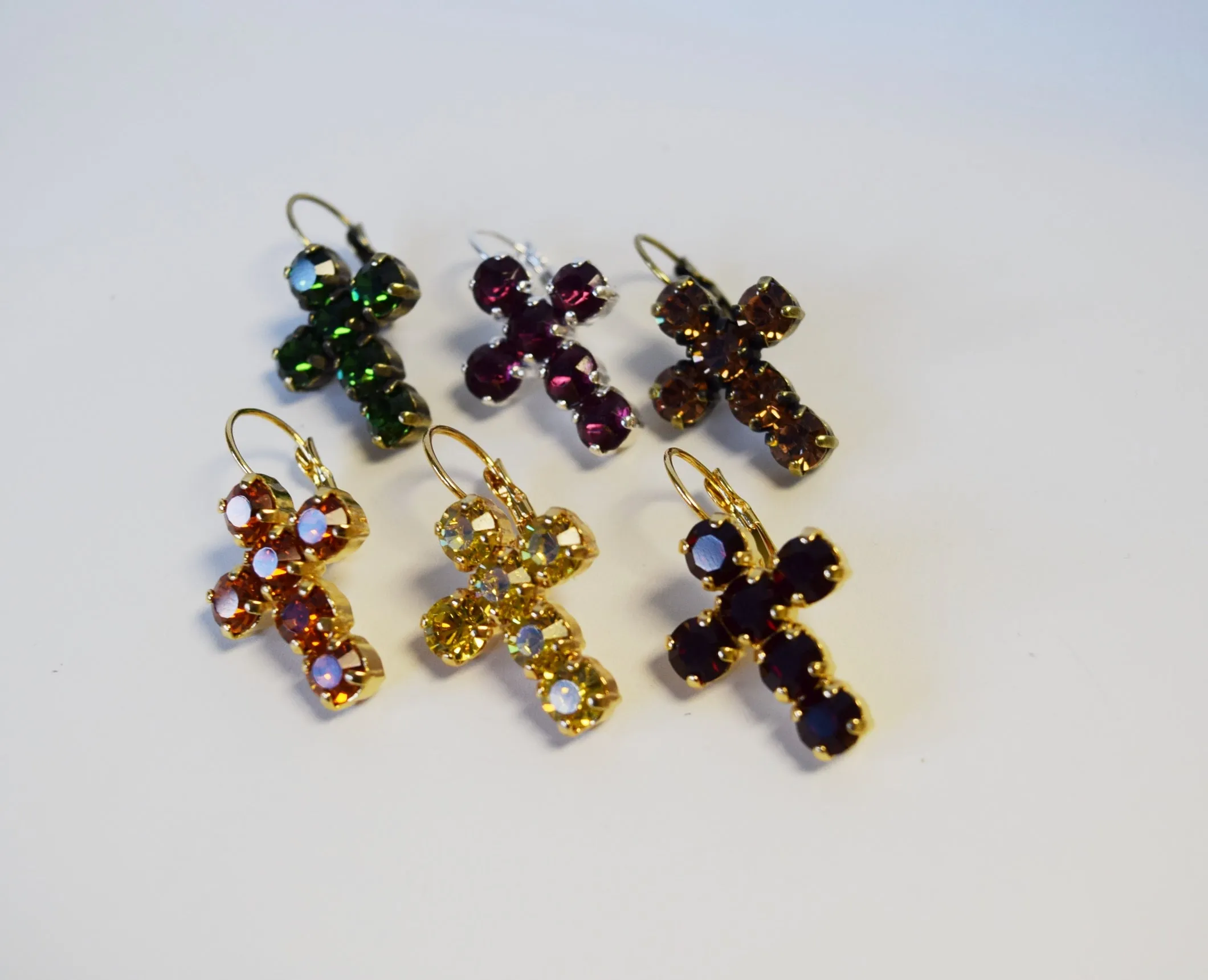 Crystal Cross Earrings