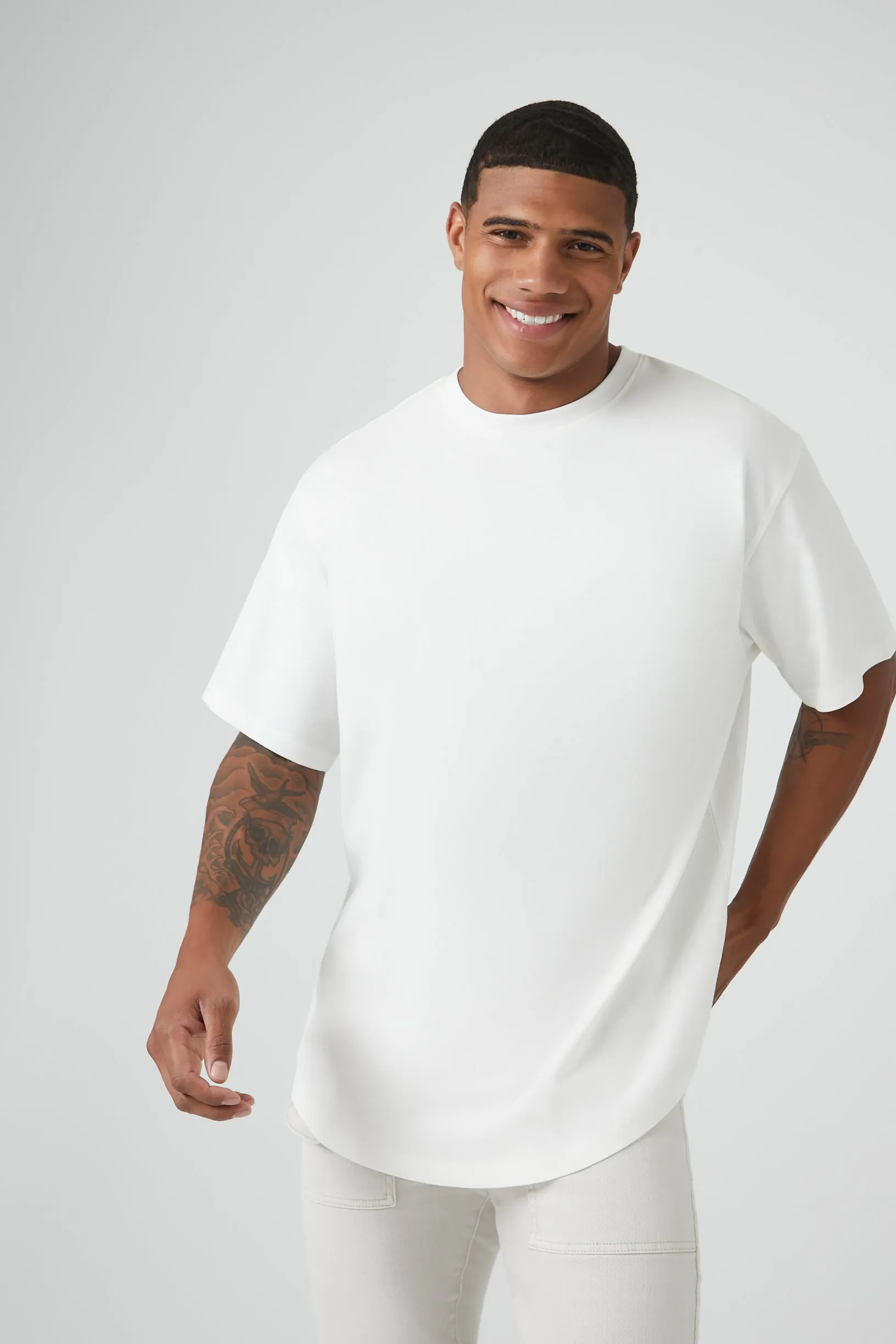 Curved-Hem Crew Tee