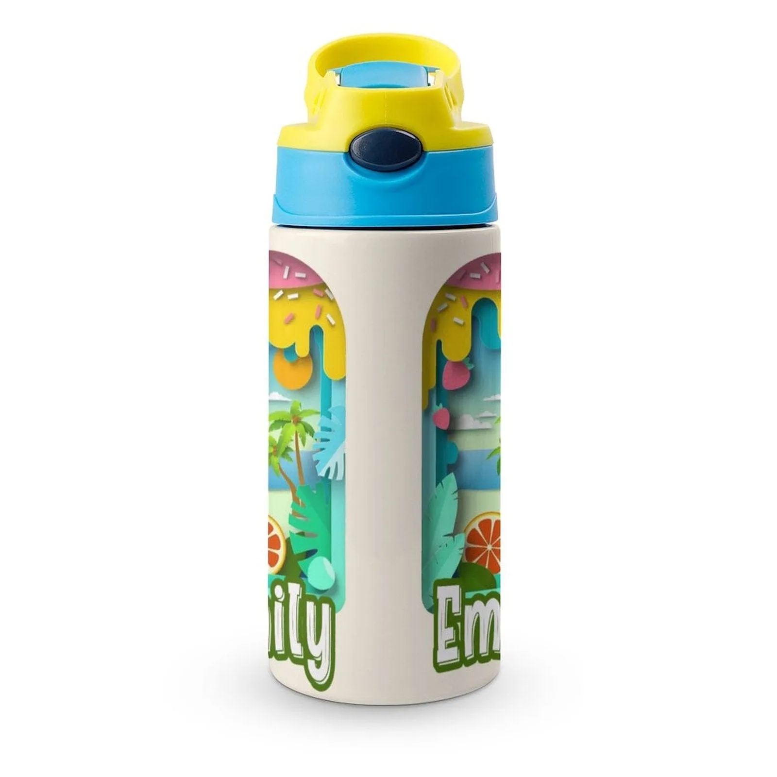 Custom Name Personalised Paper Cut Stainless Steel Kids Drink Bottles 500ml Water Bottle