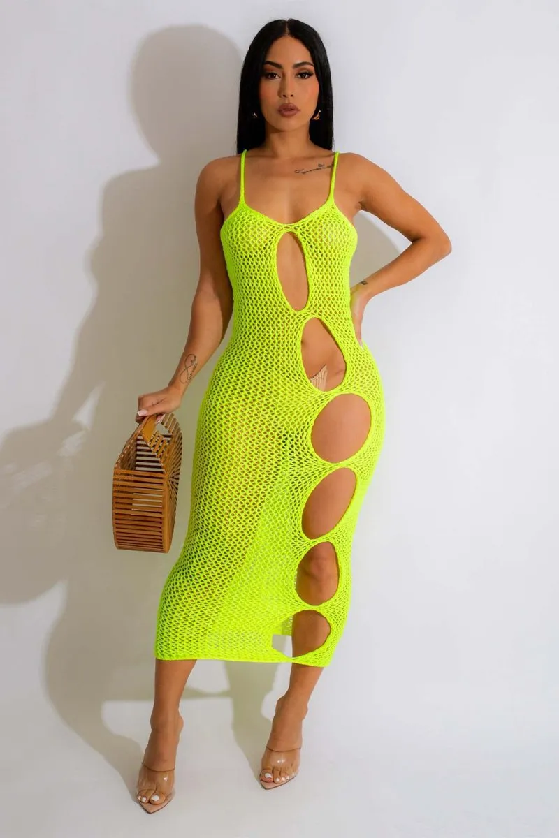 Cut Out Crochet Cover Up Dress