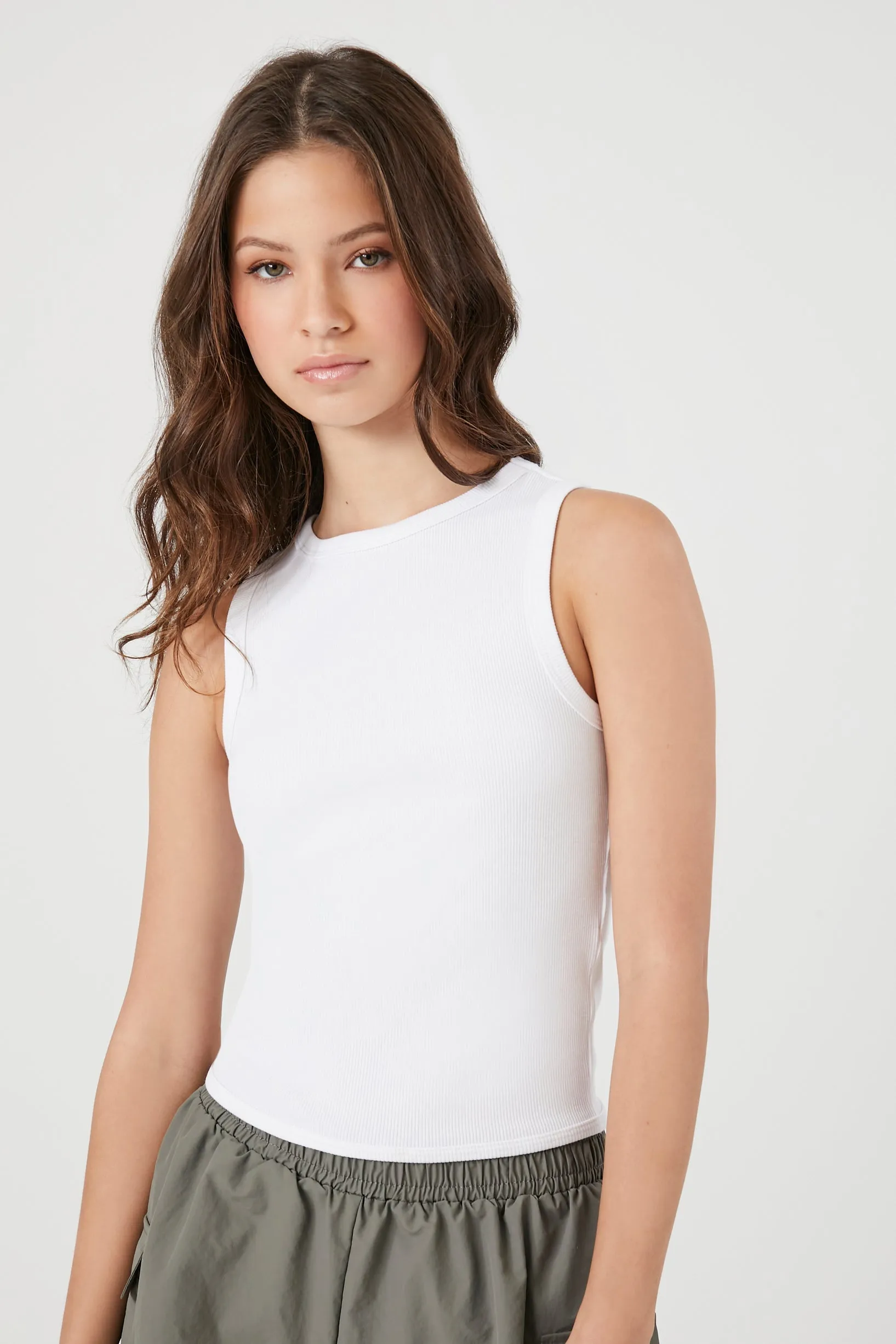 Cutout Ribbed Knit Tank Top