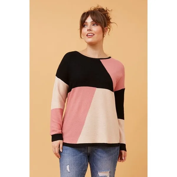 DARYLE COLOUR BLOCK KNIT JUMPER