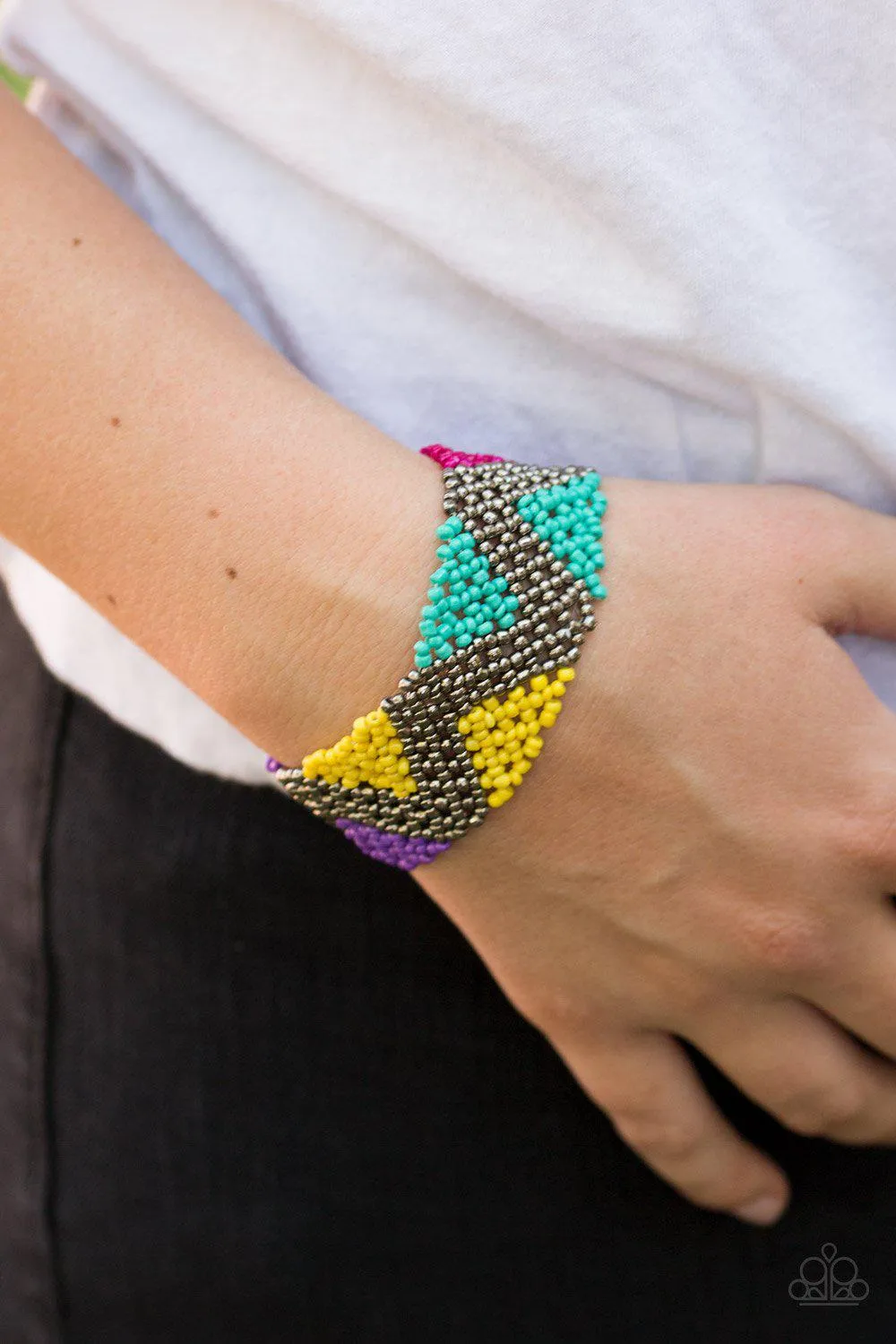 Desert Loom Multi-color Seed Bead Bracelet - Paparazzi Accessories