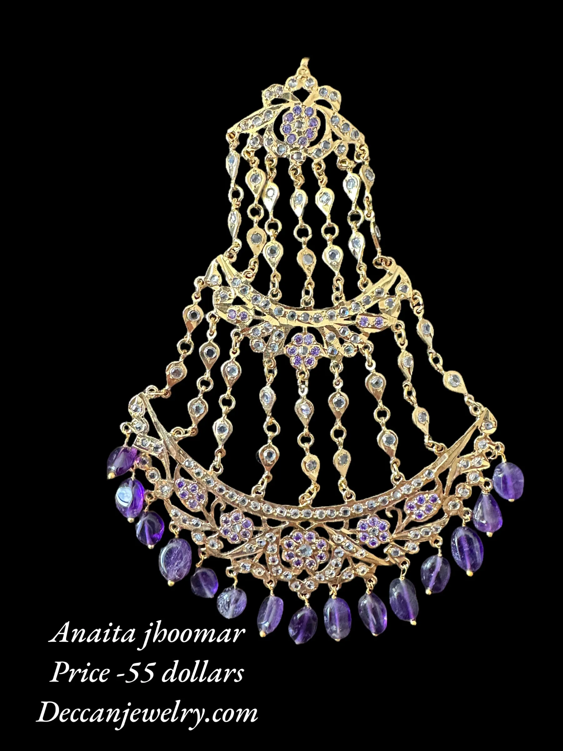 DJHR107 ANAITA Jhoomar in purple ( READY TO SHIP )