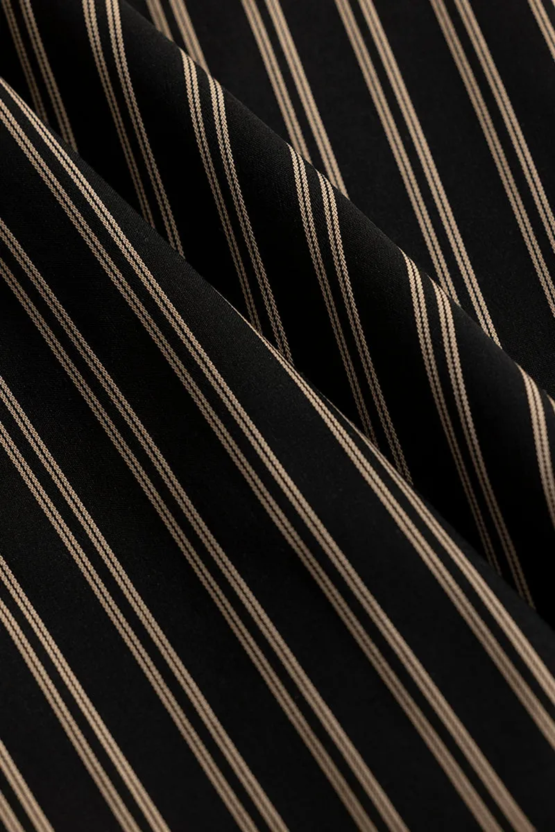 Dual Stripe Line Black Shirt