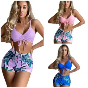 Elegant sexy 2 piece tank top and shorts set swimwear