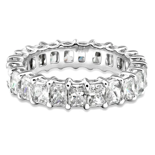 EMMY 4 Carat Radiant Cut Diamond Eternity Band in Platinum 20 pointer By Mike Nekta SIZE 4-9