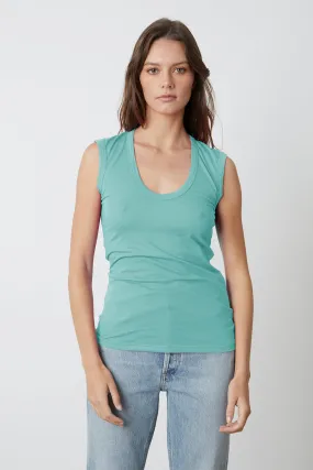 ESTINA GAUZY WHISPER FITTED TANK TOP