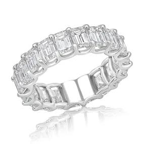 FAY 6-7 Carat Emerald Cut Diamond Eternity Band Lab Grown in Platinum 30 pointer VVS-VS/D-G By Mike Nekta SIZE 4-9