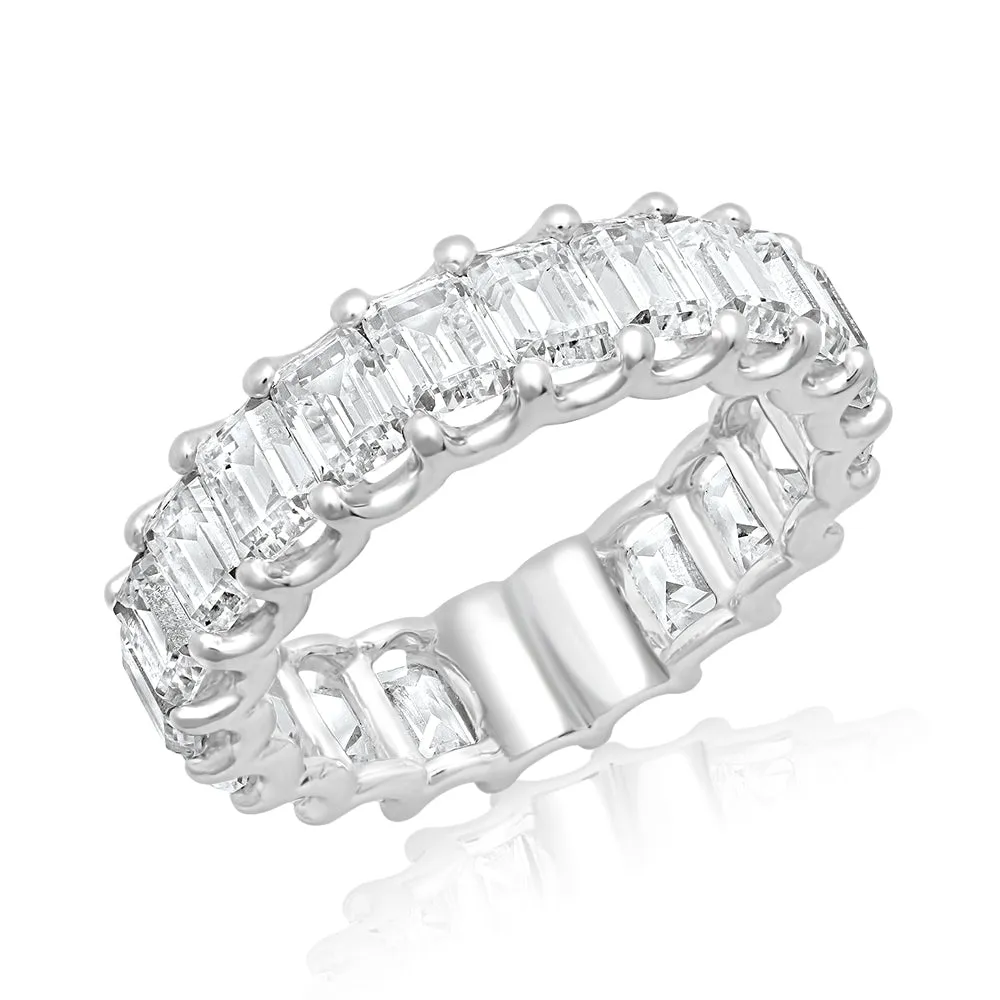 FAY 6-7 Carat Emerald Cut Diamond Eternity Band Lab Grown in Platinum 30 pointer VVS-VS/D-G By Mike Nekta SIZE 4-9