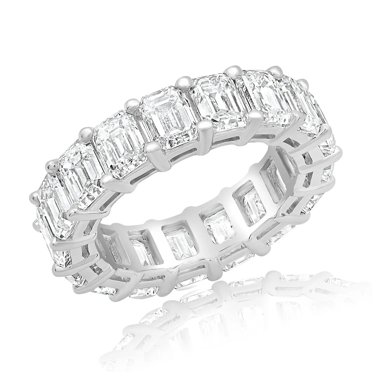 FAY 6-7 Carat Emerald Cut Diamond Eternity Band Lab Grown in Platinum 30 pointer VVS-VS/D-G By Mike Nekta SIZE 4-9