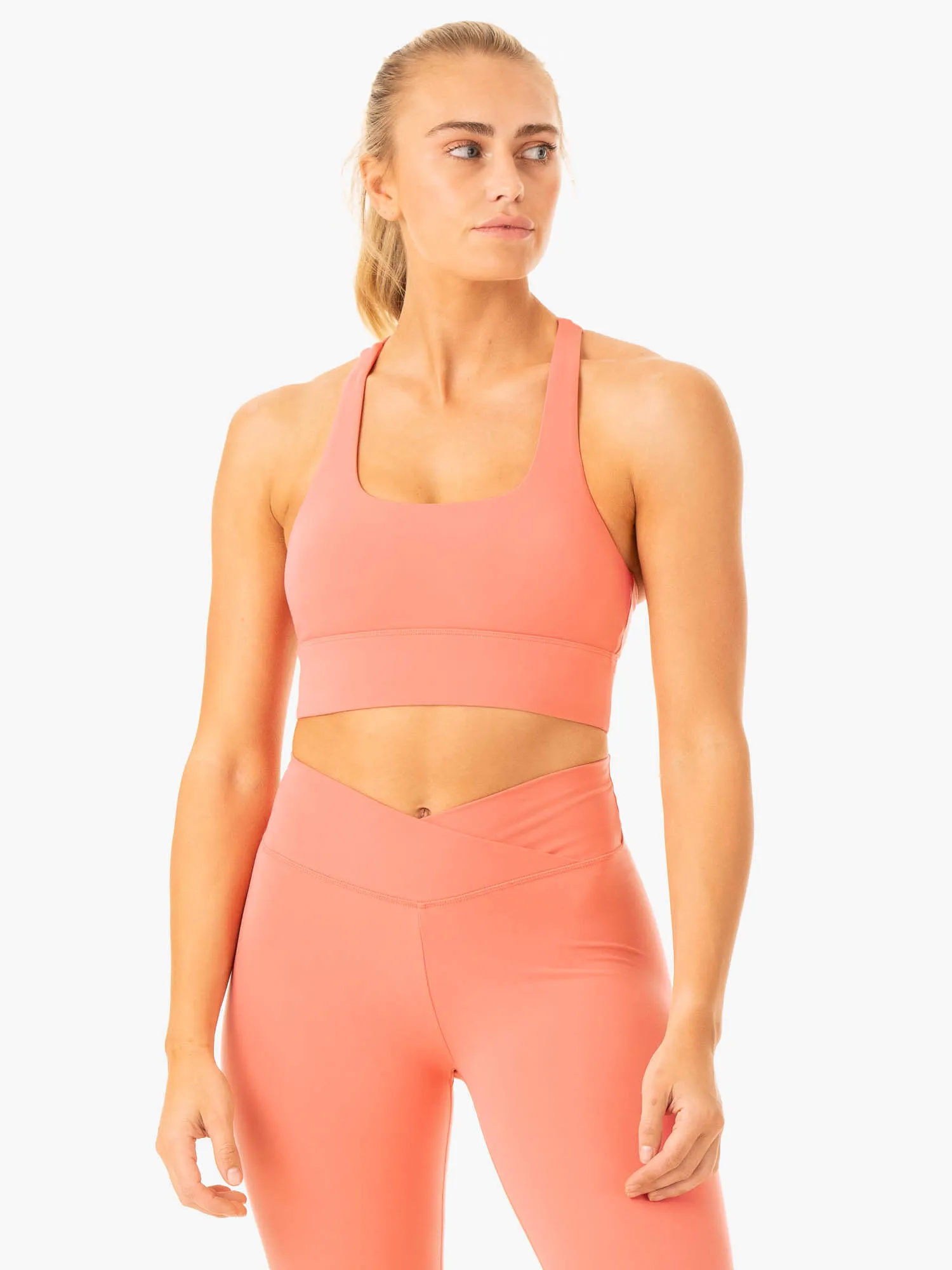 Flow Square Neck Sports Bra - Rose Pink