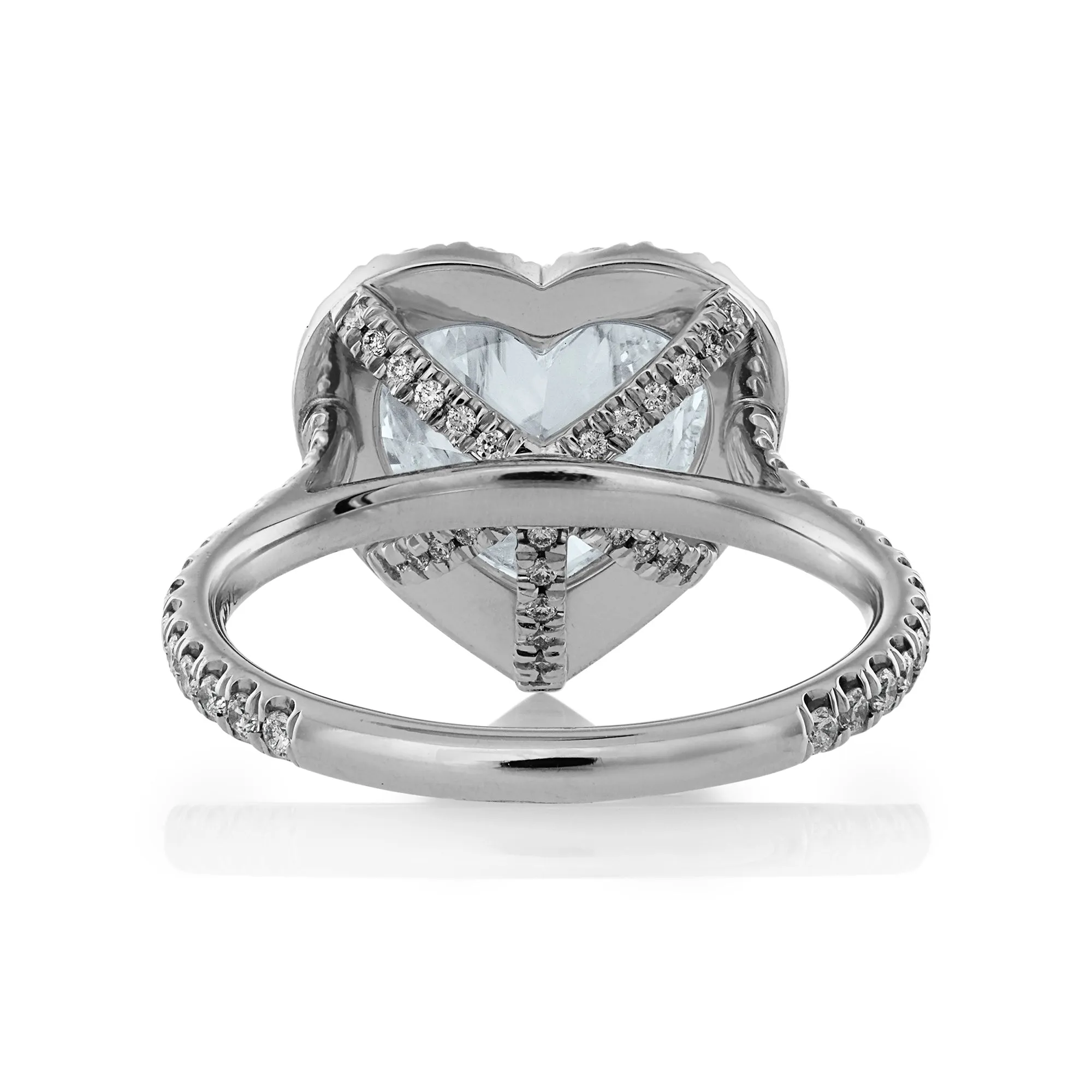 GIA shy 4.0ctw HEART Shaped Diamond Halo Estate Vintage Engagement Platinum Ring