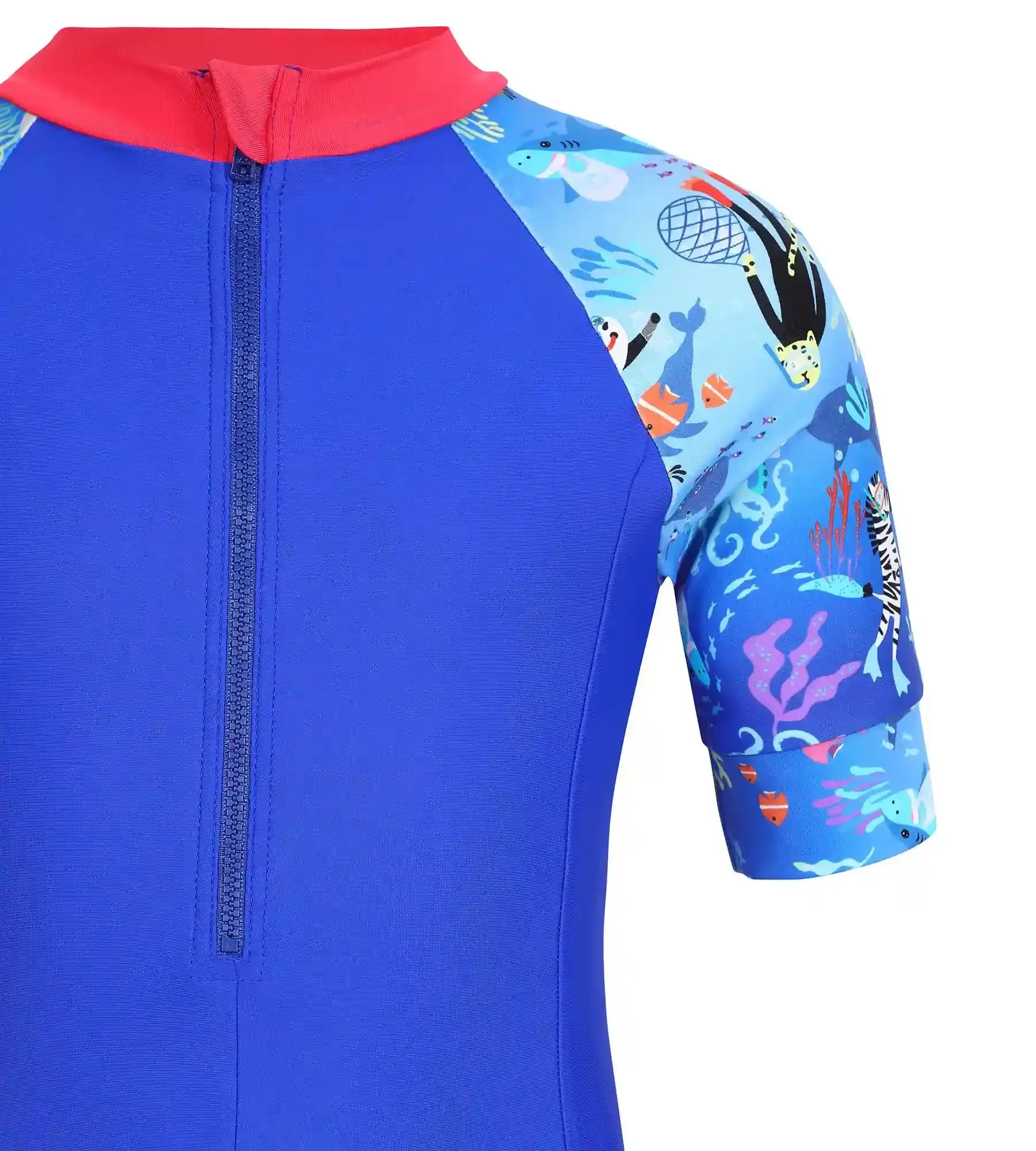 Girl's Endurance Essential All In One Suit  - Rasberry Fill & Cobalt