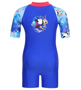 Girl's Endurance Essential All In One Suit  - Rasberry Fill & Cobalt