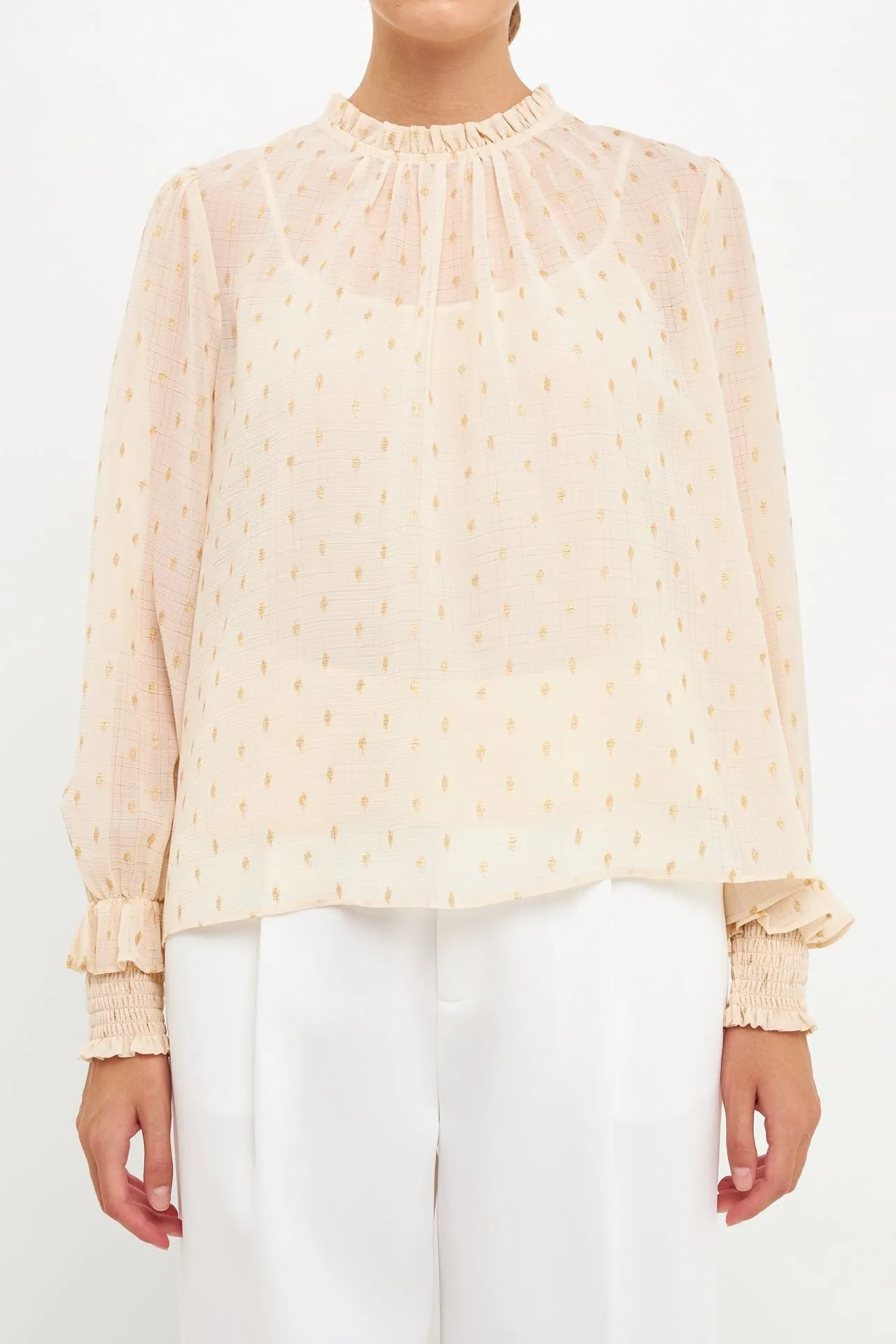 Gold Dot Printed Top