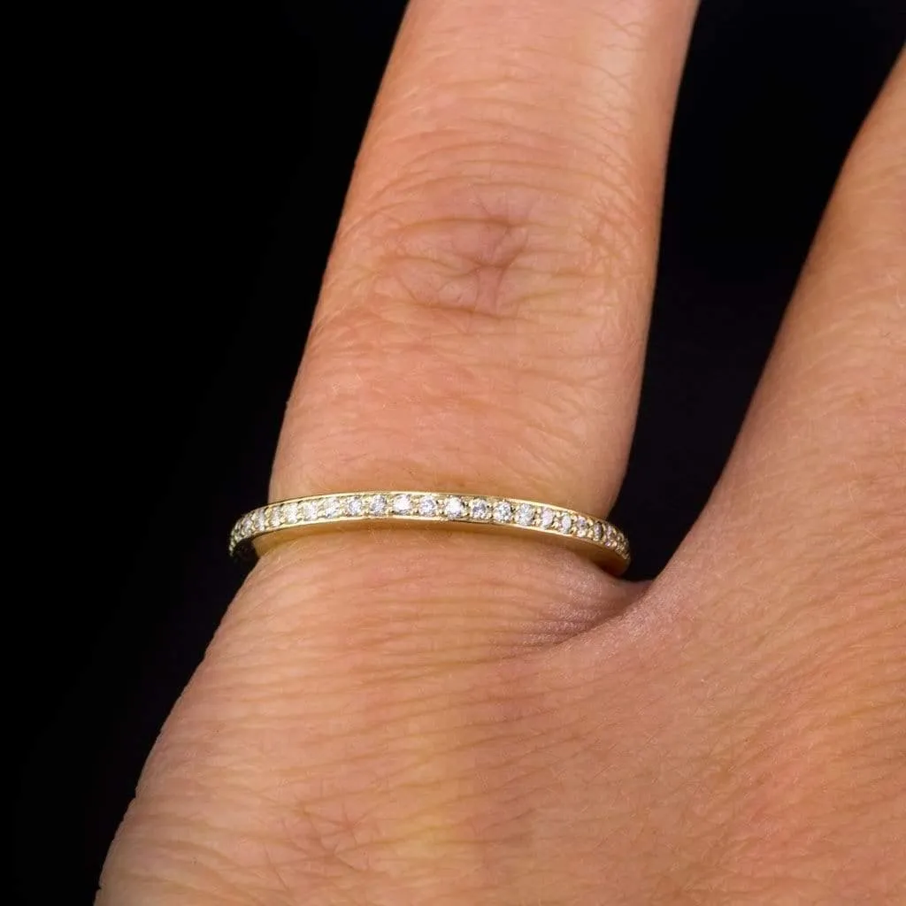 Half Eternity Diamond Micro Pave Wedding Ring