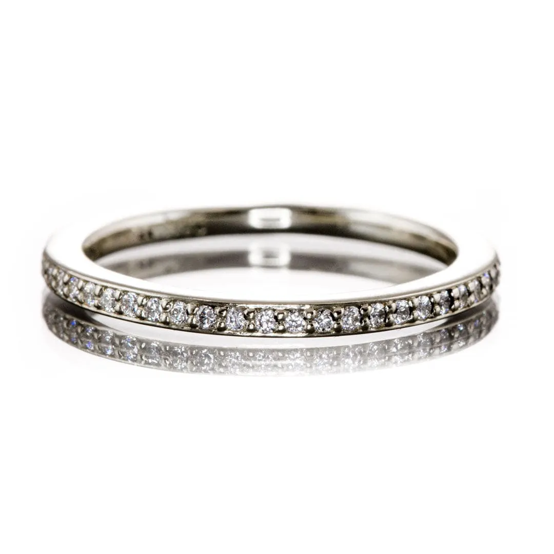 Half Eternity Diamond Micro Pave Wedding Ring