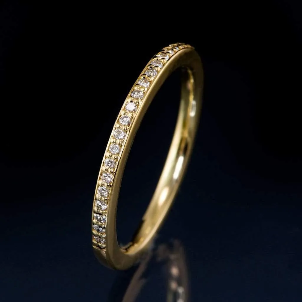 Half Eternity Diamond Micro Pave Wedding Ring