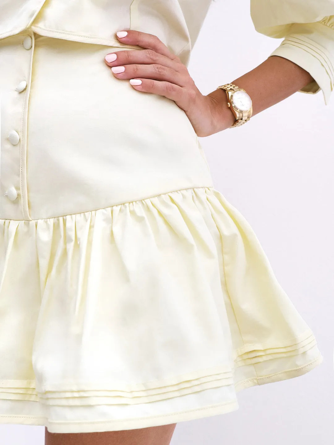 Hamptons Cotton Frill Skort | Pastel Lemon