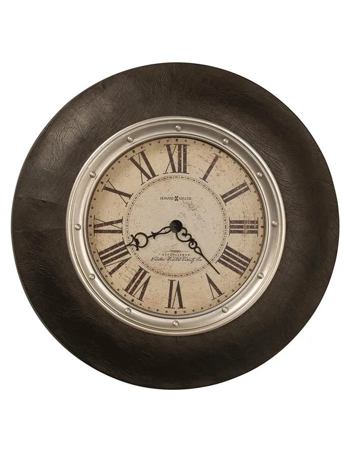 Howard Miller Allen Park Oversized Wall Clock - Wrapped Faux Leather Frame