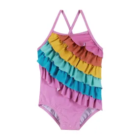 Infant Rainbow Ruffle Detail Swimsuit