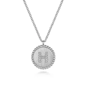 Initial H Medallion Necklace