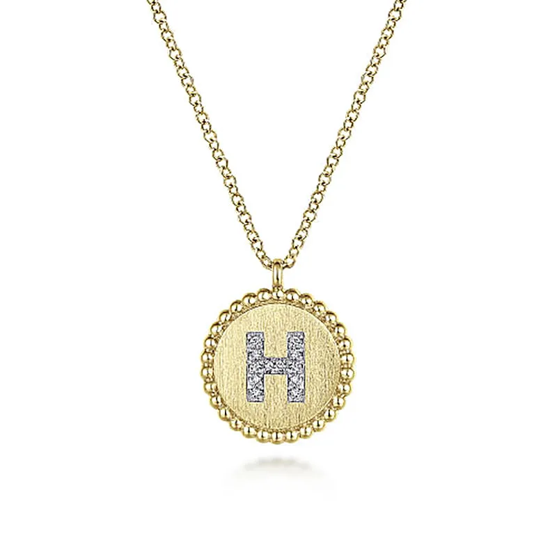 Initial H Medallion Necklace