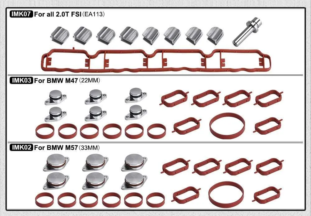 Intake manifold Runner Flap Delete Swirl Flap Flaps Gasket for Audi/VW EA113 2.0 TFSI PQY-IMK07