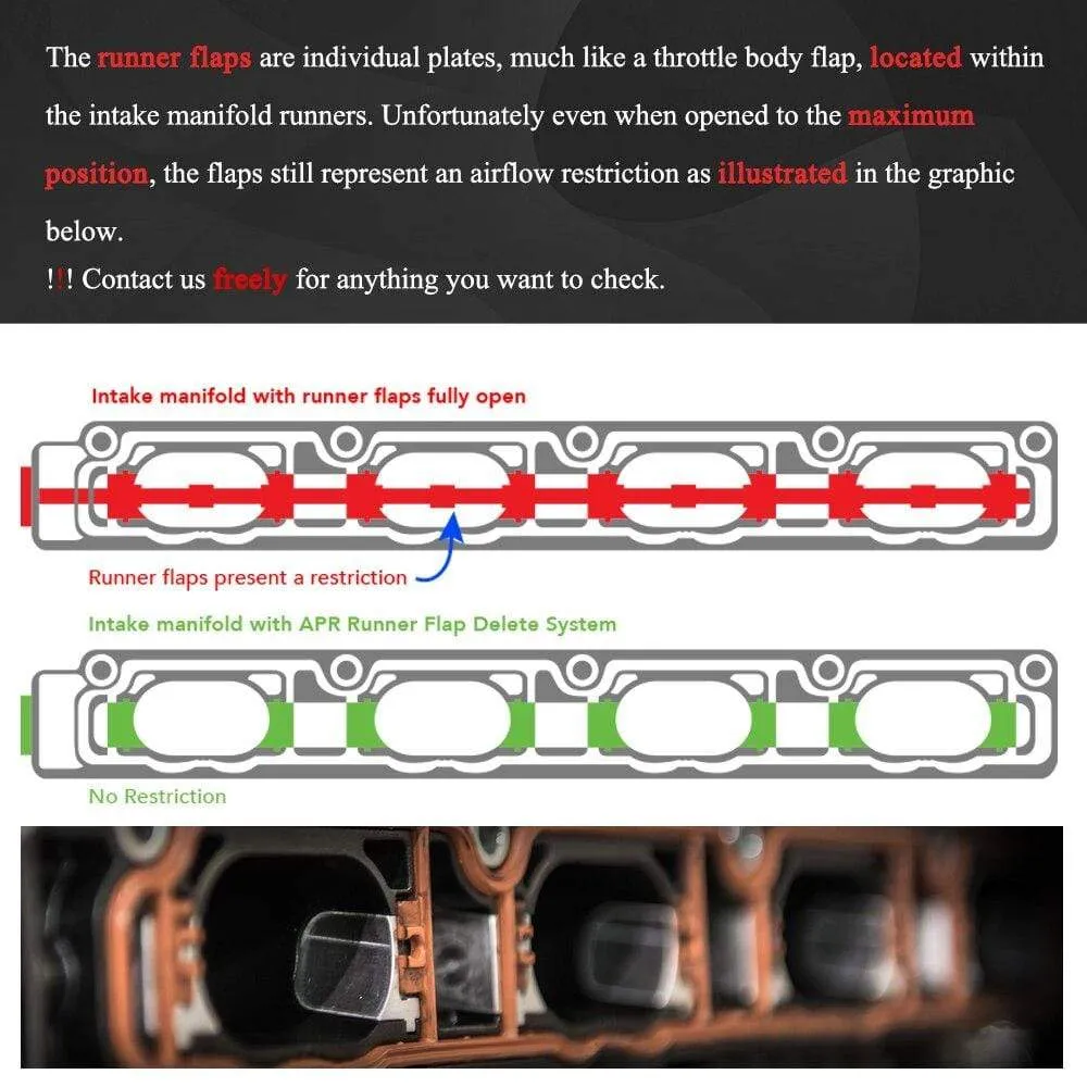 Intake manifold Runner Flap Delete Swirl Flap Flaps Gasket for Audi/VW EA113 2.0 TFSI PQY-IMK07