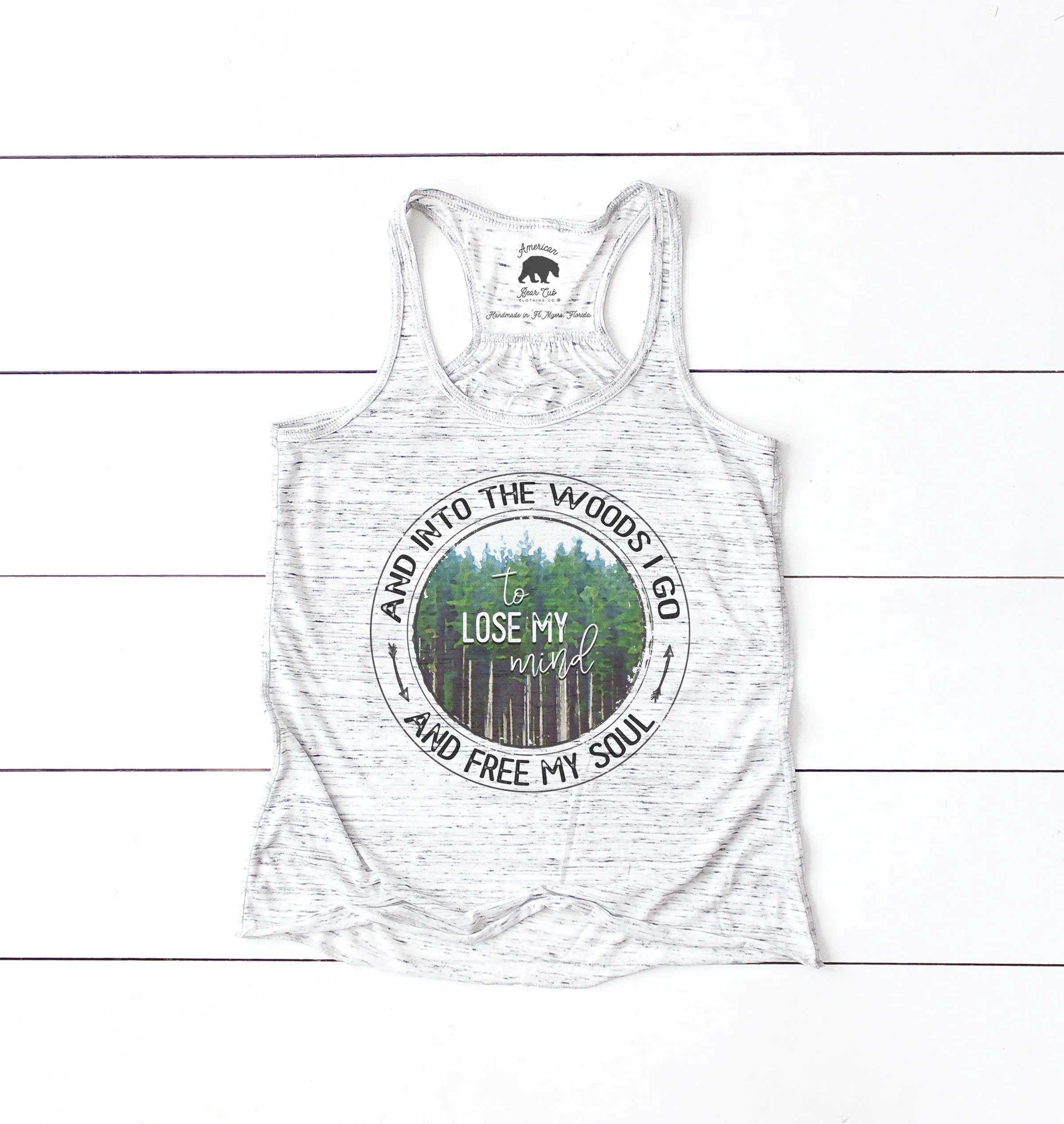 Into The Woods I Go flowy racerback tank top