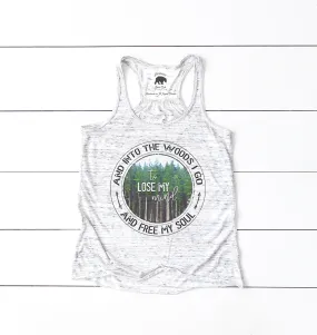 Into The Woods I Go flowy racerback tank top