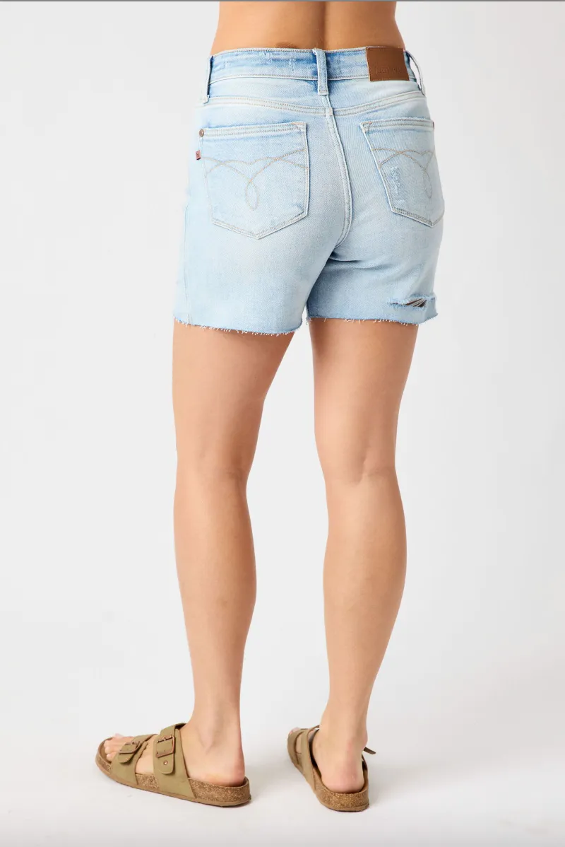 Judy Blue Raw Hem Destroy Back Shorts