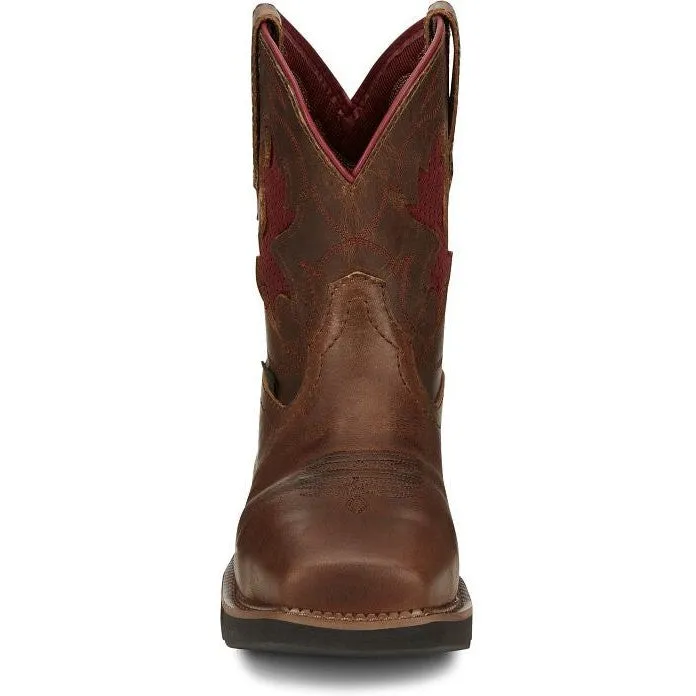 Justin Women's Lathey 8 Nano CT Western Work Boot -Brown- GY9962