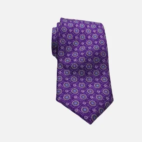 JZ Richards Purple Silk Tie - Elegance Enhanced with Blue and Silver Accents - Handmade in the USA