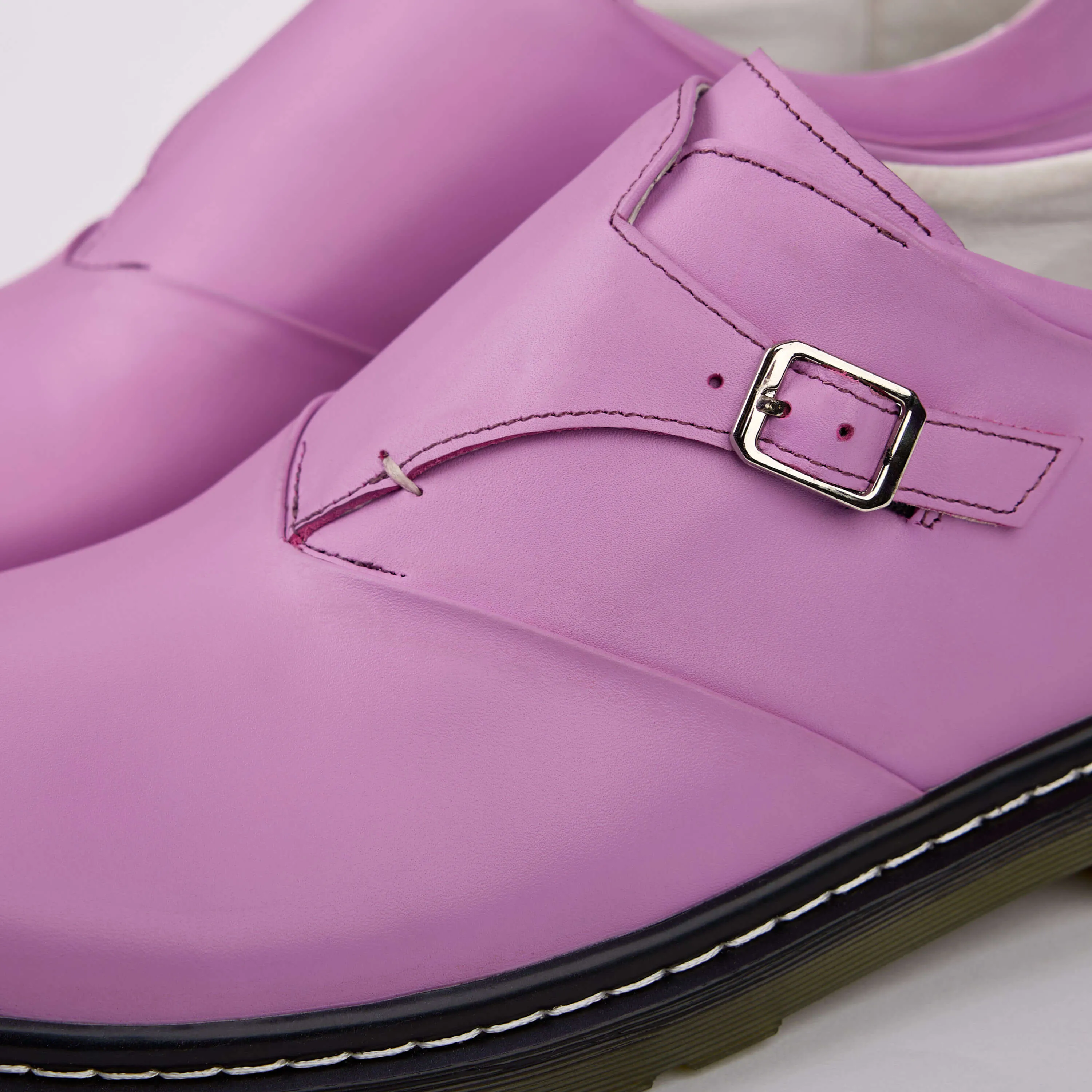 Kendrick Lavender Leather Monk Straps