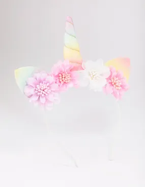 Kids Fabric Unicorn & Flower Headband