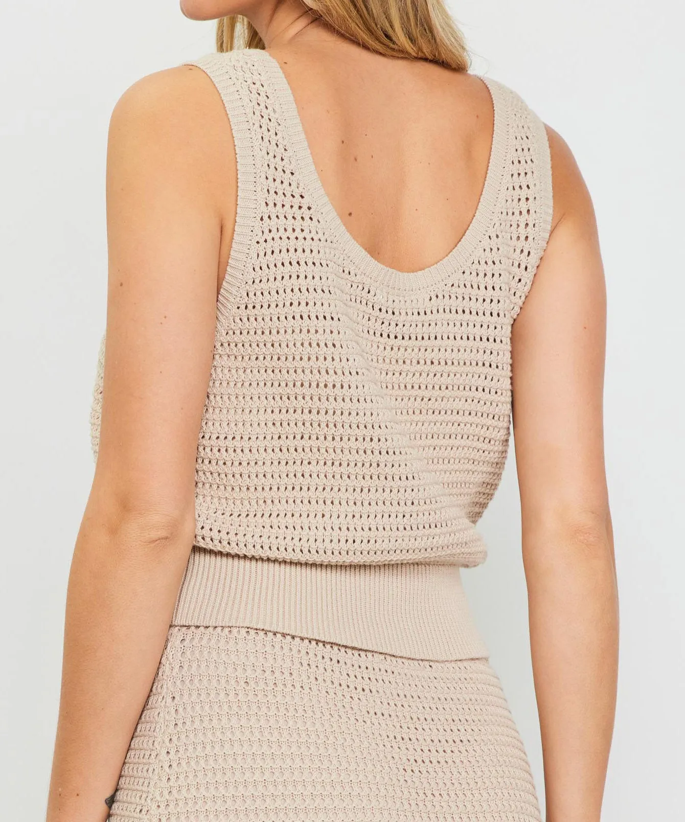 Knit Sleeveless Top - Taupe