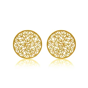 KRIN SOLID GOLD 18K STUD EARRINGS FILIGREE