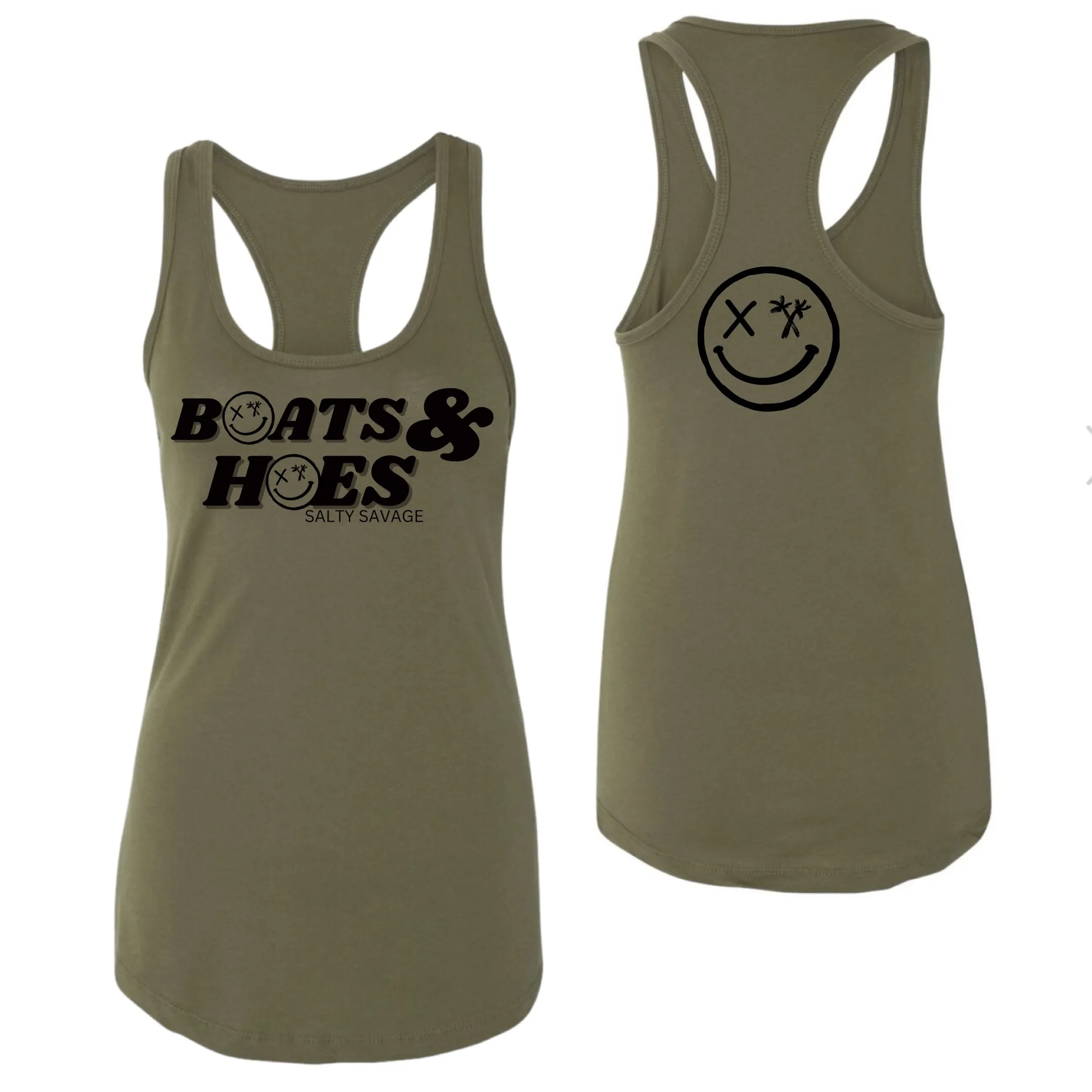 Ladies “BOATS & HOES" Racerback Tank Top