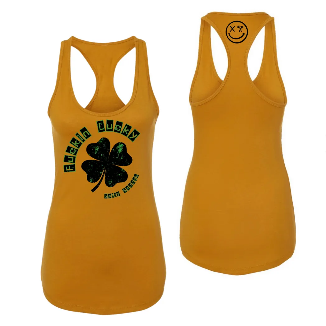 Ladies "Fuckin Lucky" Racerback Tank