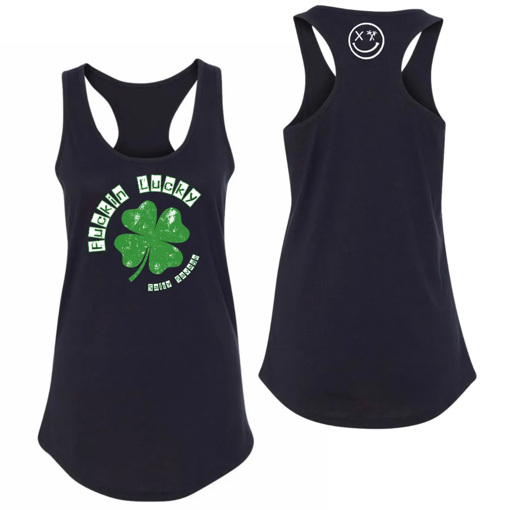 Ladies "Fuckin Lucky" Racerback Tank