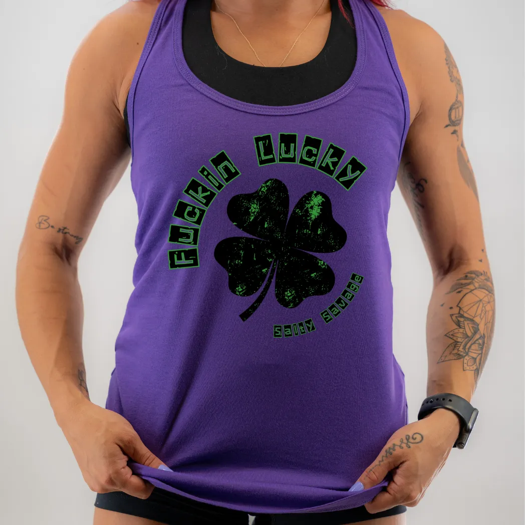 Ladies "Fuckin Lucky" Racerback Tank