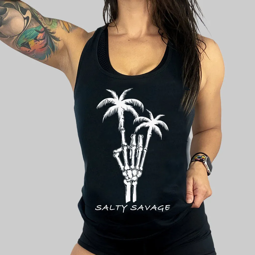 Ladies "Rock On Palm" Racerback Tank