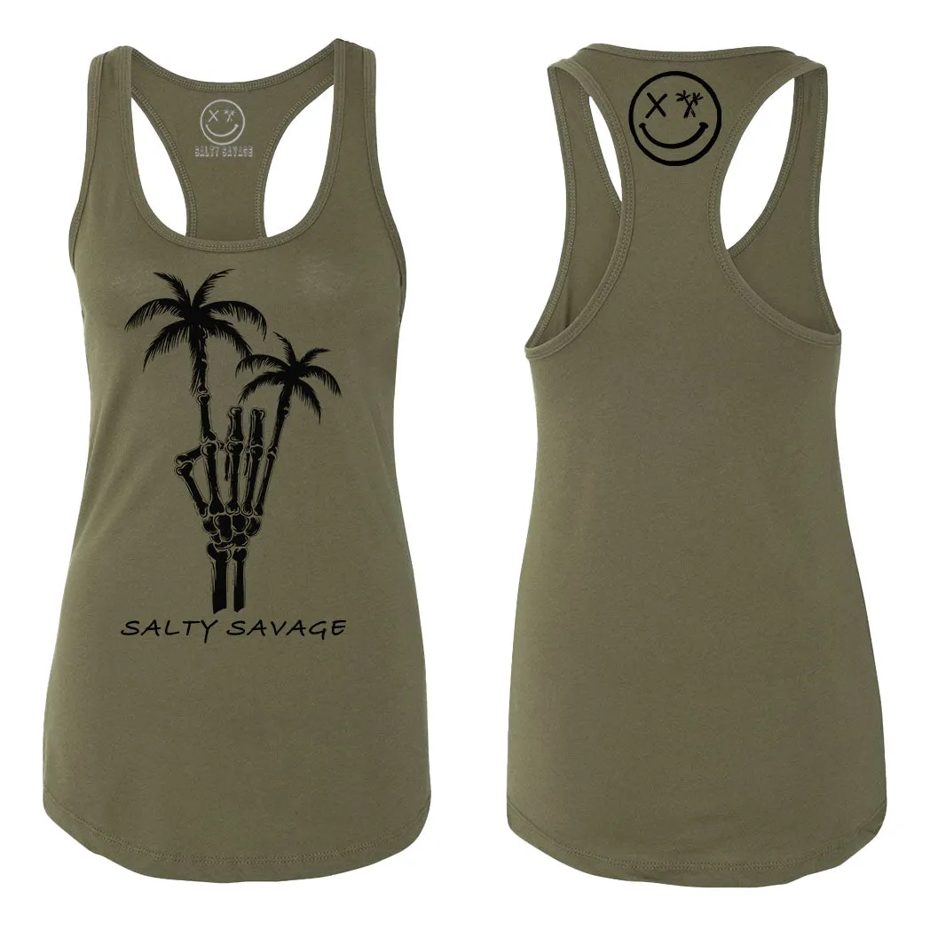 Ladies "Rock On Palm" Racerback Tank