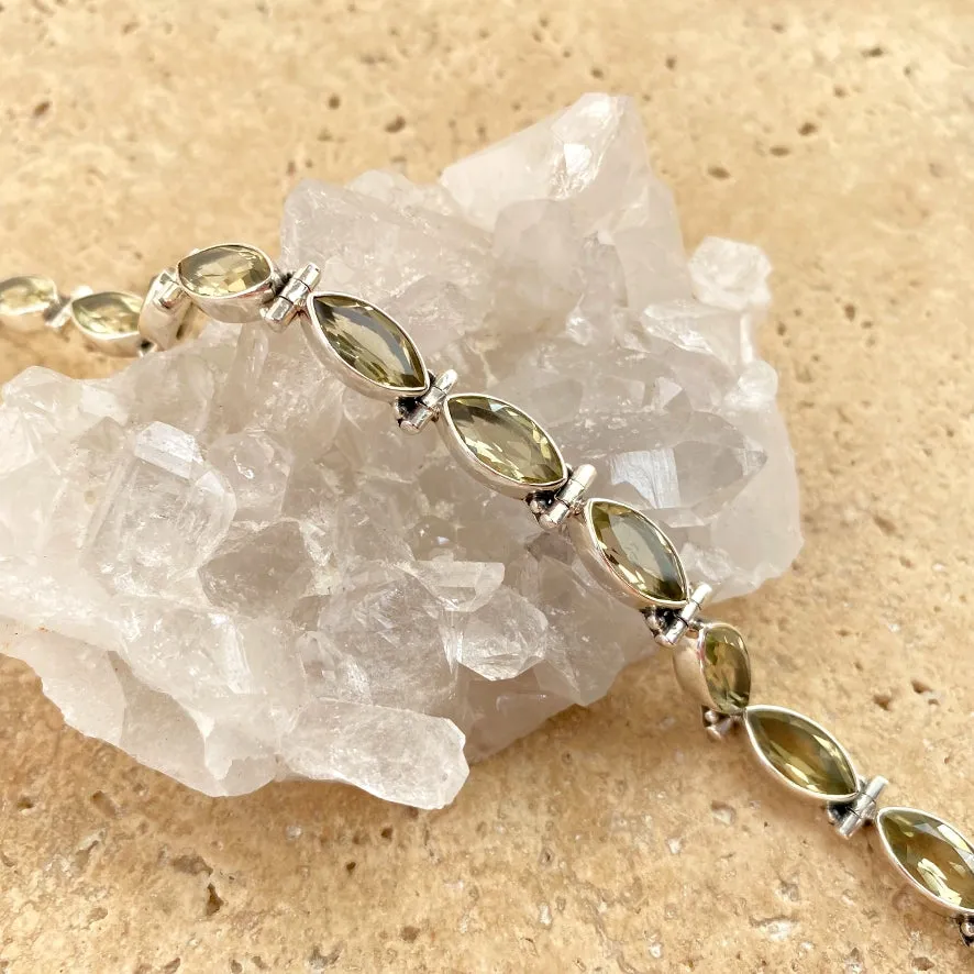 Lemon Quartz Elegant Marquise Bracelet - Anais