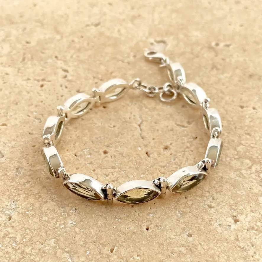 Lemon Quartz Elegant Marquise Bracelet - Anais